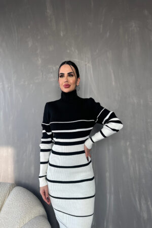 BALIKÇI YAKA TRİKO ELBİSE STANDART BEDEN (S/M/L/XL)UYUMLUDUR