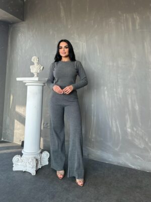 BALIKÇI YAKA TAŞ İŞLEMELİ TAKIM STANDART BEDEN (S/M/L/XL) UYUMLUDUR