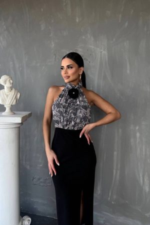 OMUZ DETAYLI TASARIM ELBİSE