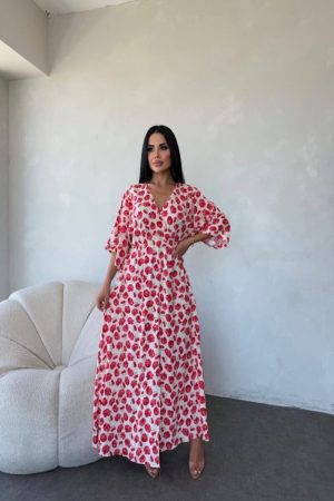 KRUVAZE YAKA YARASA ELBİSE