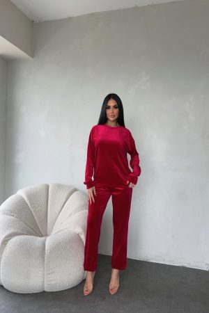 BİSİKLET YAKA  PREMİUM KADİFE TAKIM