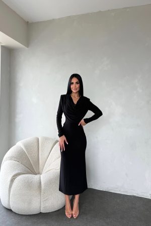 DEGAJE YAKA SANDY PRENSES ELBİSE