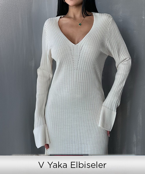V Yaka Elbiseler