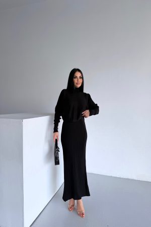 BALIKÇI YAKA TAKIM TRİKO ELBİSE STANDART BEDEN (S/M/L/XL) UYUMLUDUR