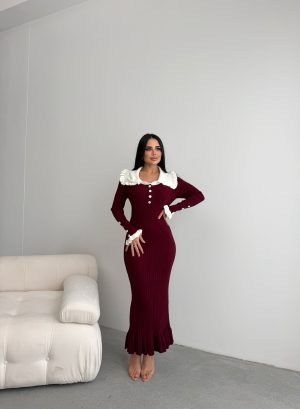 PRESES YAKA TİROKİ ELBİSE  STANDART BEDEN (S/M/L/XL) UYUMLUDUR