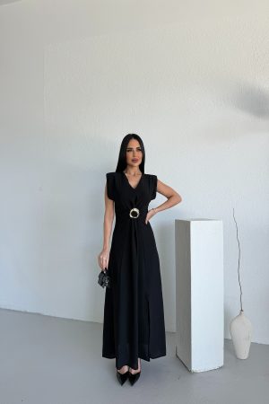 V YAKA VATKALI TOKALI ELBİSE