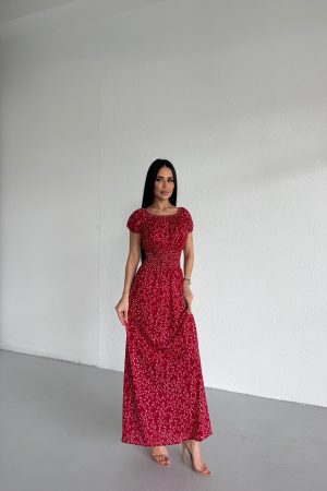 MADONNA YAKA BELDEN GİPELİ YAZLIK ELBİSE  STANDART BEDEN (S/M/L/XL) UYUMLUDUR