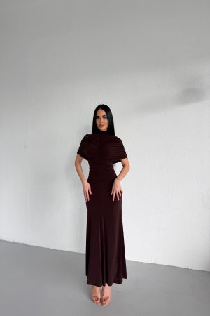 DRAPELİ PELERİN MODEL ELBİSE