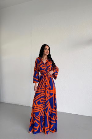 GÖMLEK YAKA KEMERLİ ELBİSE