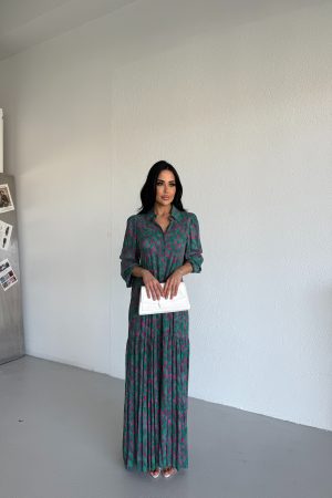 GÖMLEK YAKA BALON KOL ELBİSE