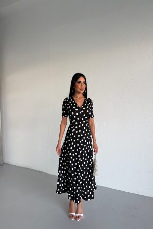V YAKA PUANTİYELİ KİLOŞ ELBİSE
