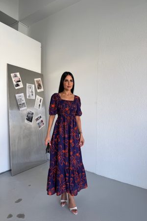 KARE YAKA KARPUZ KOL ELBİSE SATANDART BEDEN (S/M/L/XL) UYUMLUDUR