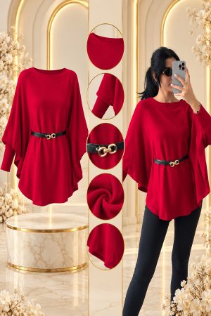 KEMERLİ PANÇO STANDART BEDEN (S/M/L/XL) UYUMLUDUR